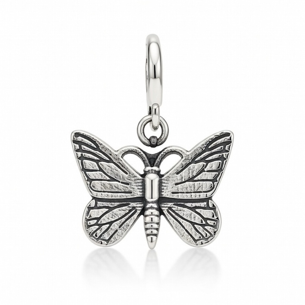 Solid Sterling Silver Butterfly Charm